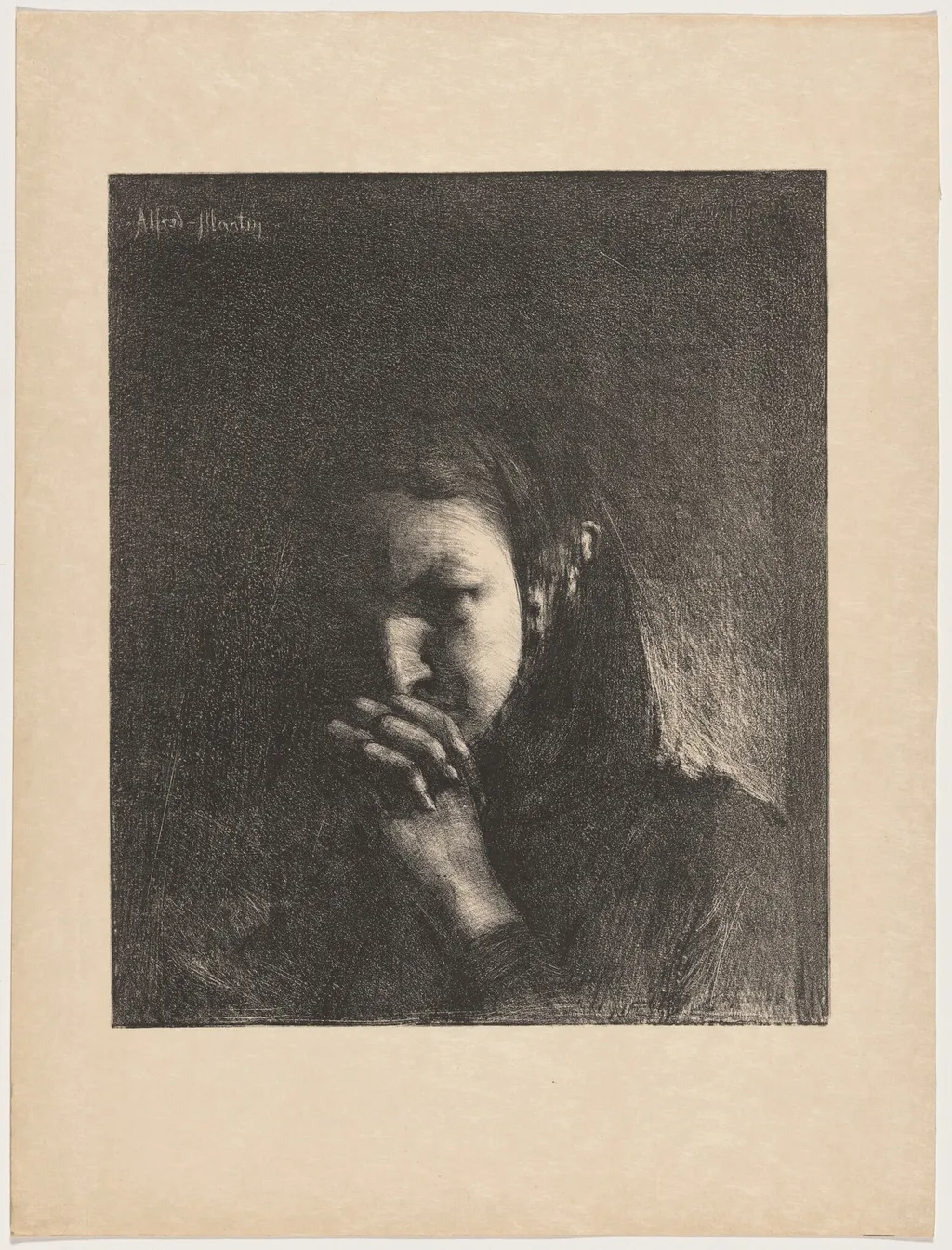 Mélancolie (Melancholy), by Alfred-Nicolas Martin, ink, 1895