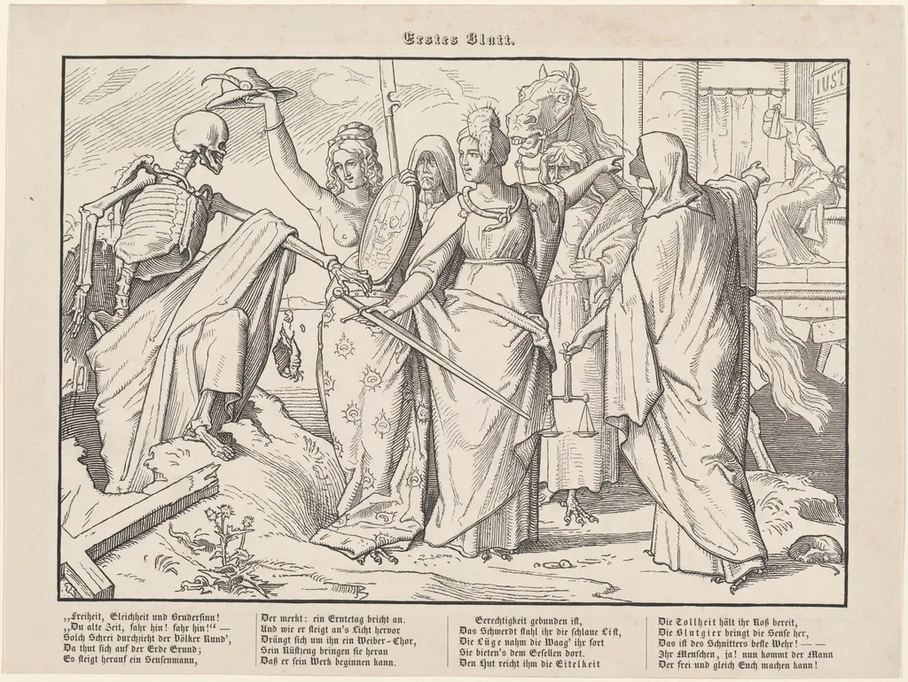 Auch ein Todtentanz I, by Alfred Rethel, ink, 1849
