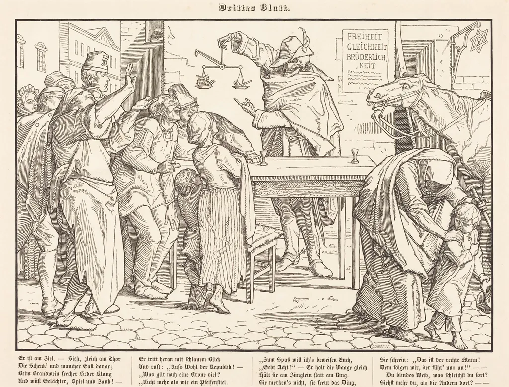 Auch ein Todtentanz III, by Alfred Rethel, ink, 1849