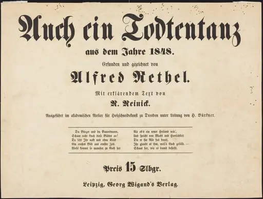 Auch ein Todtentanz: Title Page, by Alfred Rethel