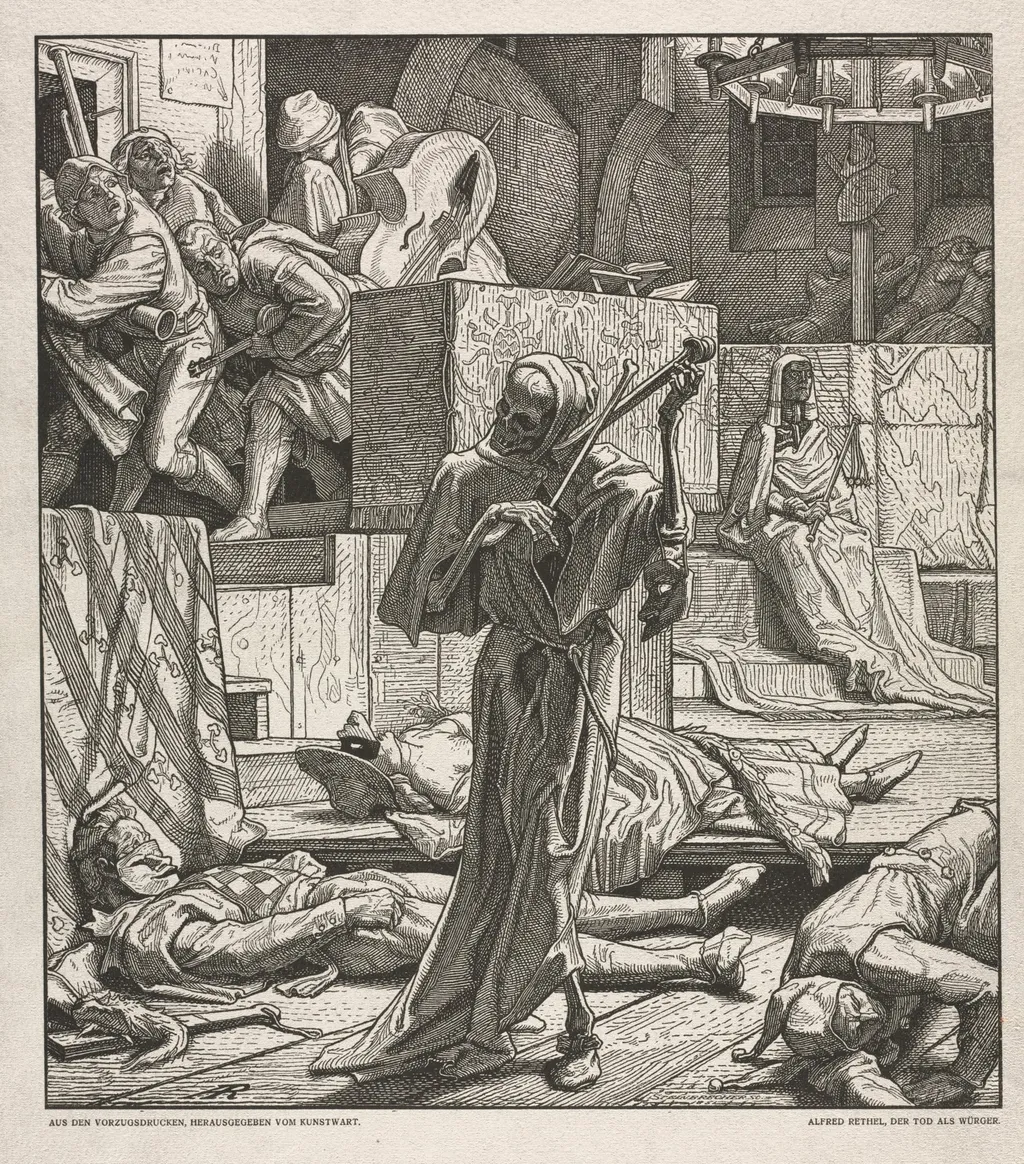 Dance of Death: Death the Strangler, by Alfred Rethel, 1850