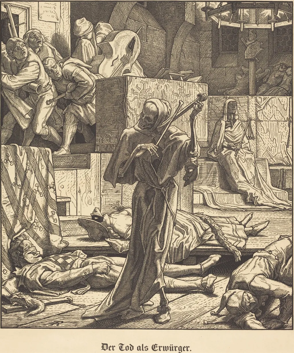Der Tod als Erwürger (Death as a Strangler), by Alfred Rethel, ink, 1851