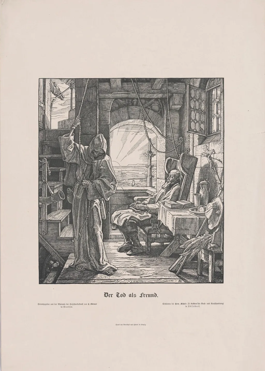 Der Tod als Erwürger (Death as a Strangler), by Alfred Rethel, ink, 1851