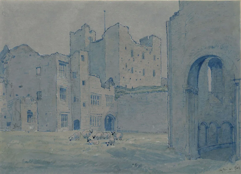 Ludlow Castle, Shropshire, by Alfred Rich, watercolor, 1880