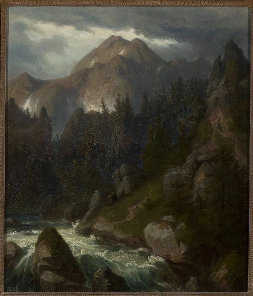 Mount Pyszna in the Tatra Mountains, by Alfred Schouppé, oil, 1893