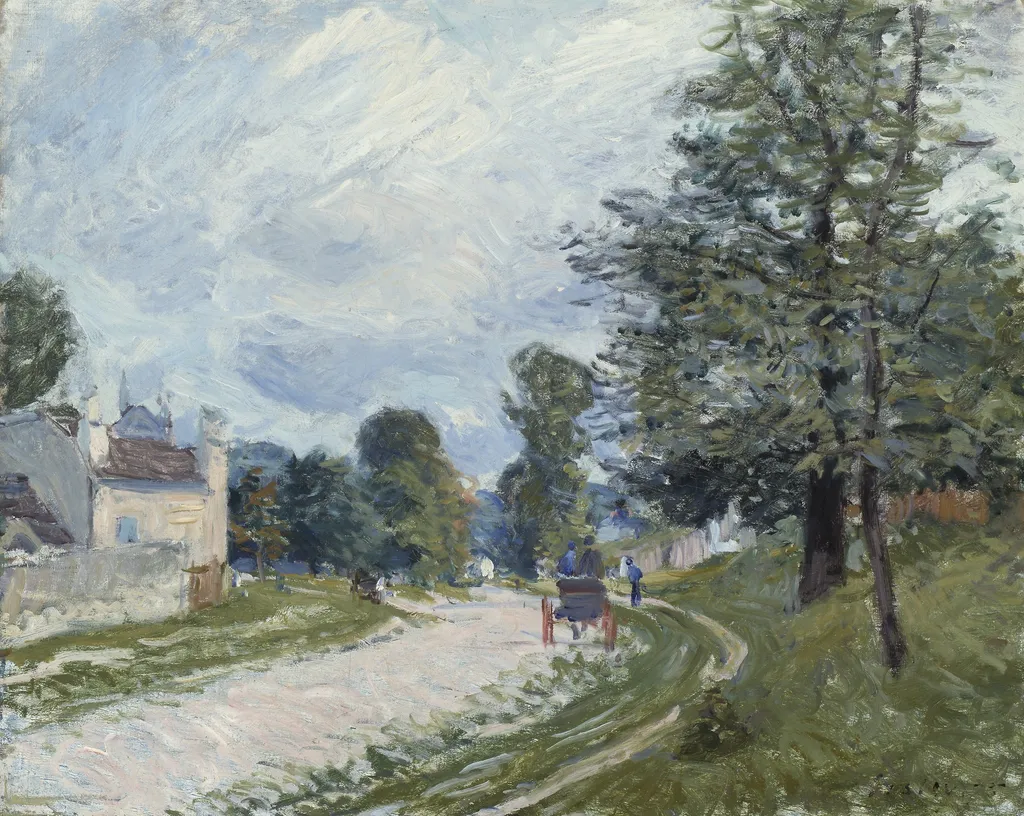 A Turn in the Road, by Alfred Sisley, oil, 1873