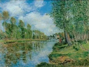 Banks of the Loing River, by Alfred Sisley, oil, 1893