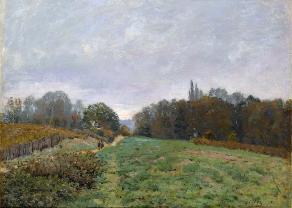 Landscape at Louveciennes, by Alfred Sisley, oil, 1873