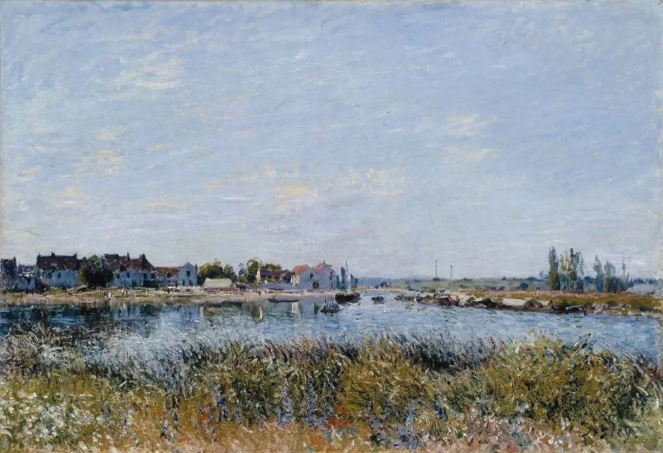 Saint-Mammès, Morning, by Alfred Sisley, oil, 1891