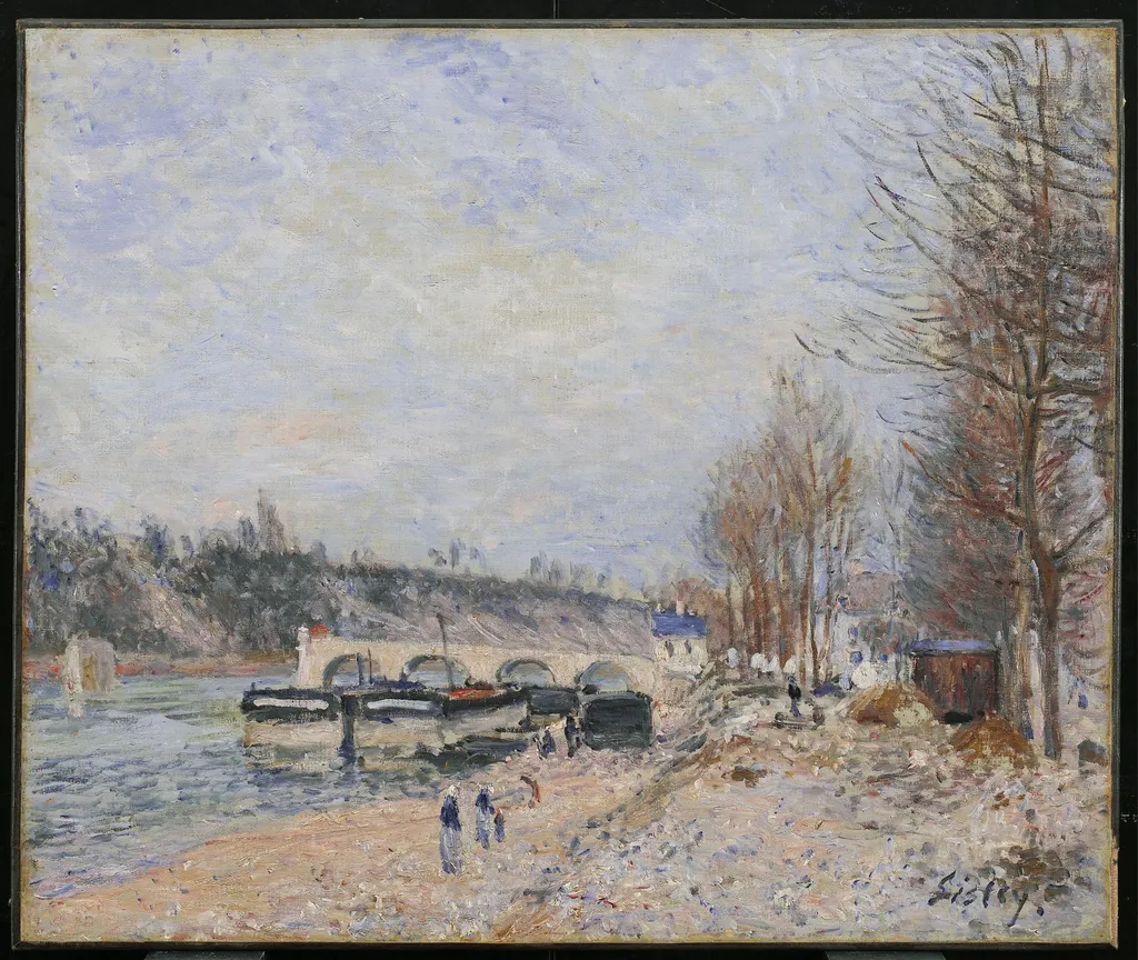 Saint-Mammès, temps gris, by Alfred Sisley, oil, 1892