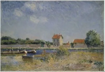 The Banks of the Canal du Loing at Saint-Mammès, by Alfred Sisley, oil, 1894