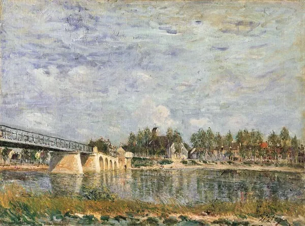 The Bridge at Saint-Mammès, by Alfred Sisley, oil, 1891