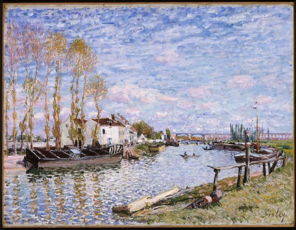 The Loing at Saint-Mammès, by Alfred Sisley, oil, 1892