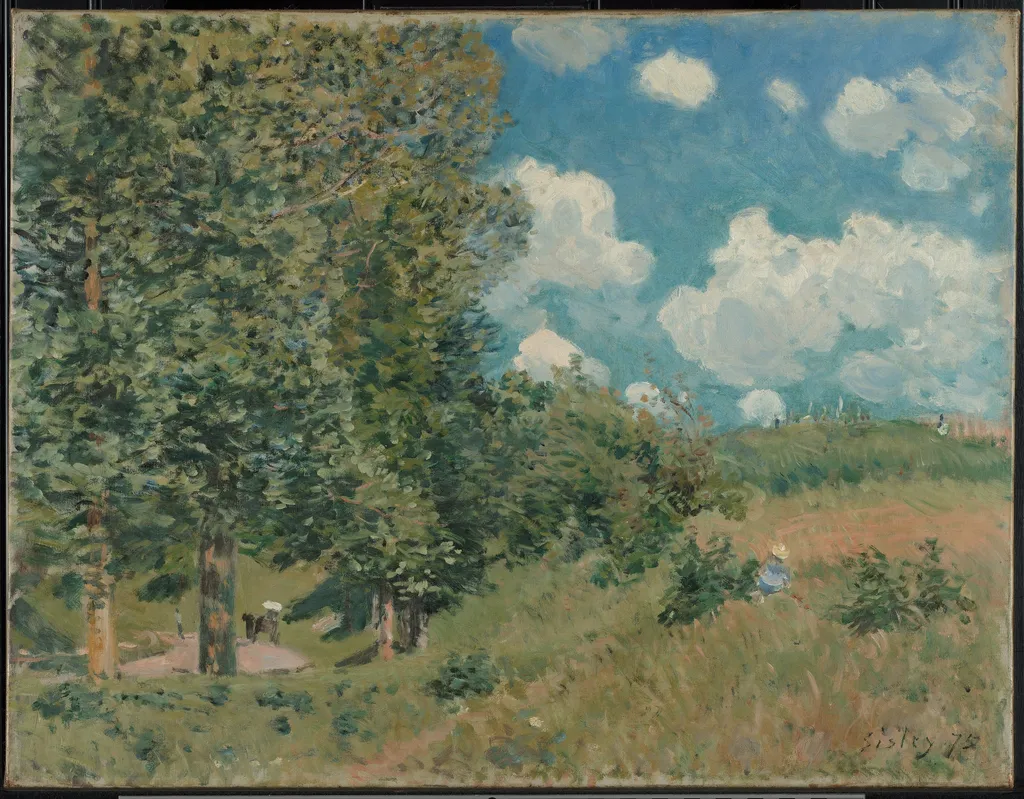 The Road from Versailles to Saint-Germain, by Alfred Sisley, oil, 1875