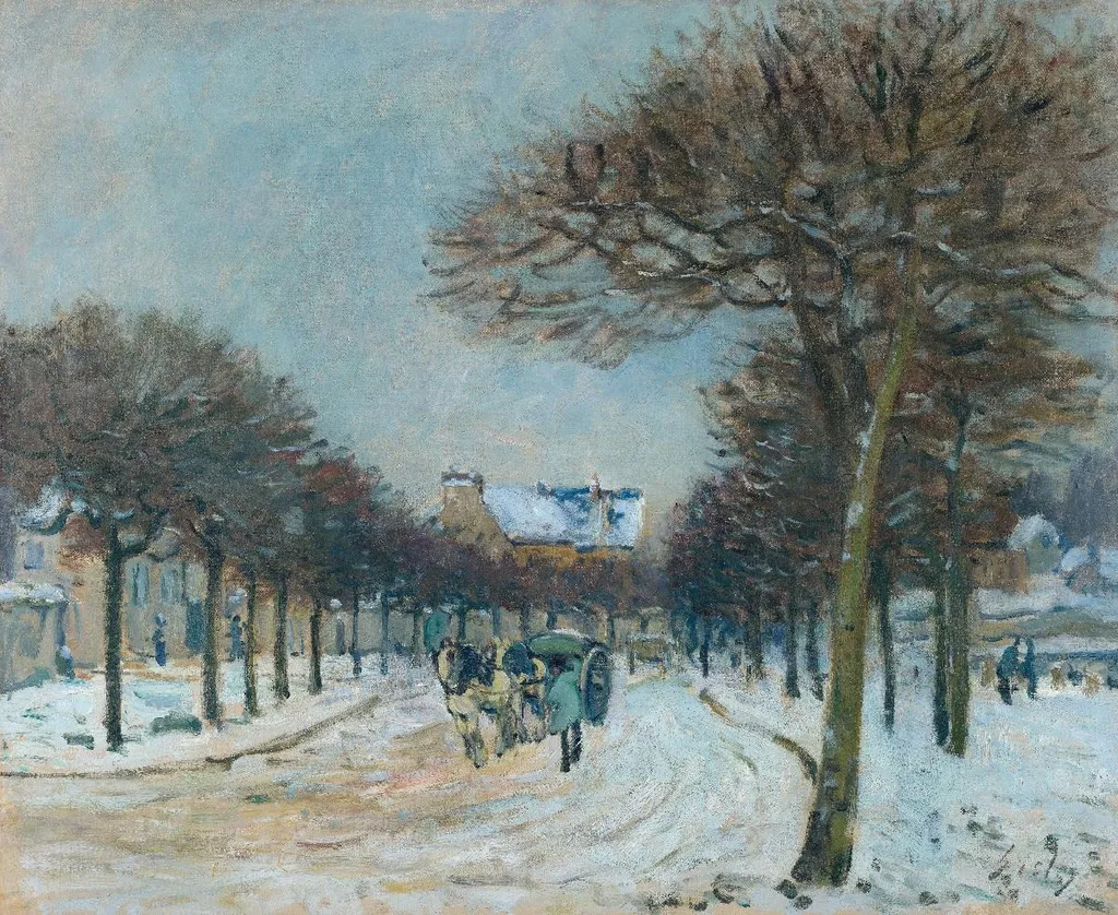 The Road to Saint Germain, near Marly, by Alfred Sisley, oil, 1875