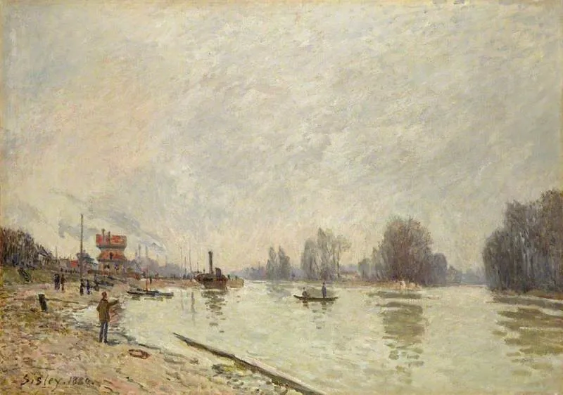 The Seine at Suresnes, by Alfred Sisley, oil, 1890