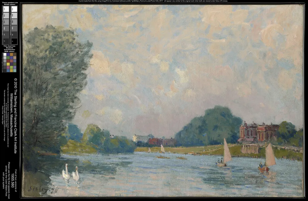 The Thames at Hampton Court, by Alfred Sisley, oil, 1874