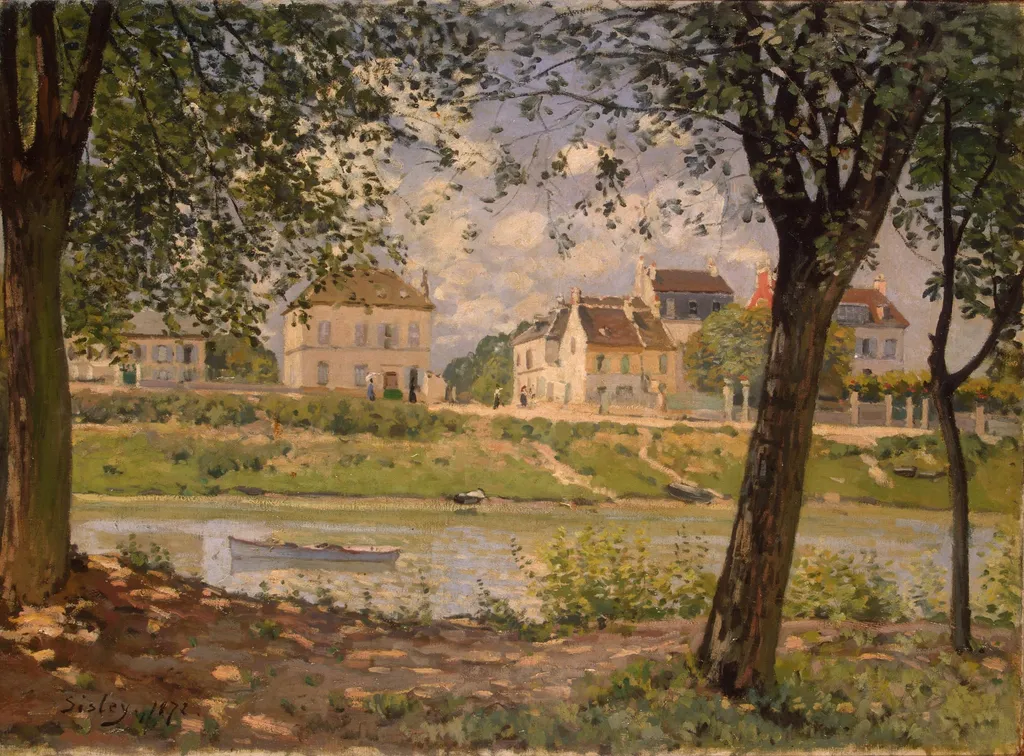 Village on the Banks of the Seine, by Alfred Sisley, oil, 1872