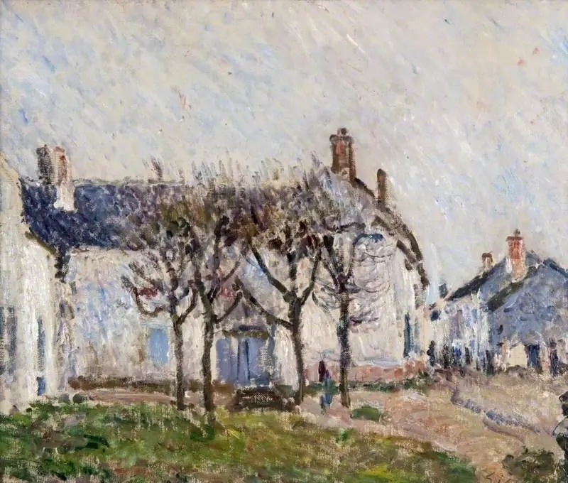 Village Street, Moret-sur-Loing, by Alfred Sisley