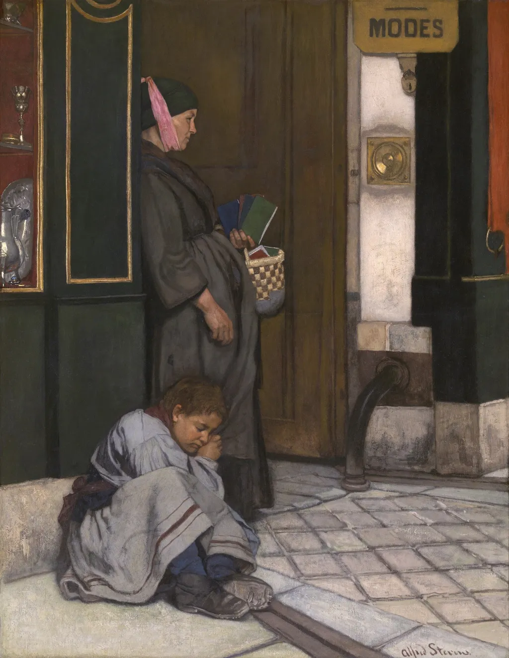 Begging Tolerated, by Alfred Stevens, oil, 1873