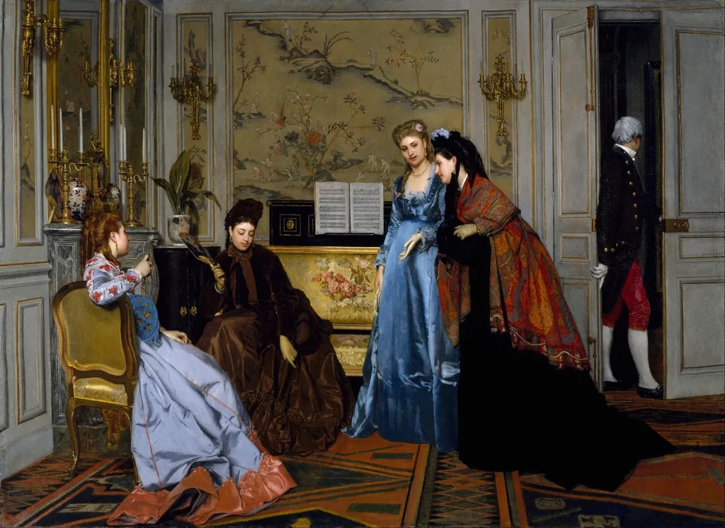 Elegant Figures in a Salon, by Alfred Stevens, oil, 1873