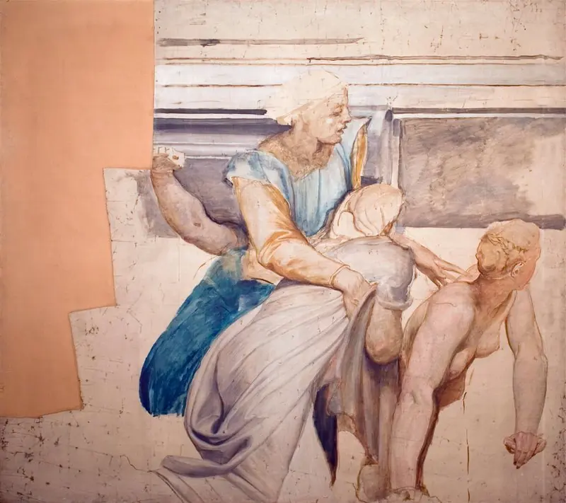 Figure Group (cartoon for the south wall, left centre of the ceiling cove, Dining Room, Dorchester House), by Alfred Stevens