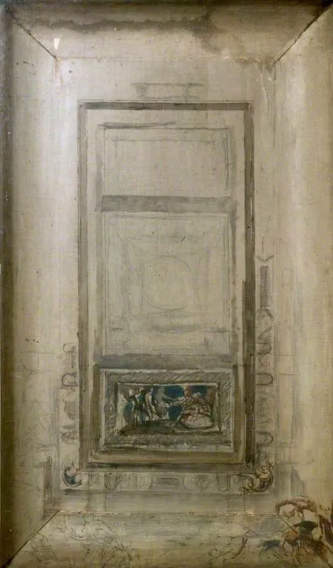 Model of the Ceiling of the Dining Room, Dorchester House: Decoration of the South Wall of the Cove, by Alfred Stevens, unspecified, 1860