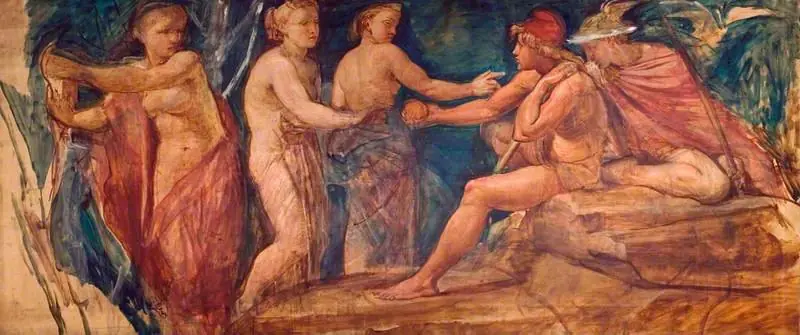 The Judgement of Paris (cartoon for the south panel of the ceiling, dining room, Dorchester House), by Alfred Stevens