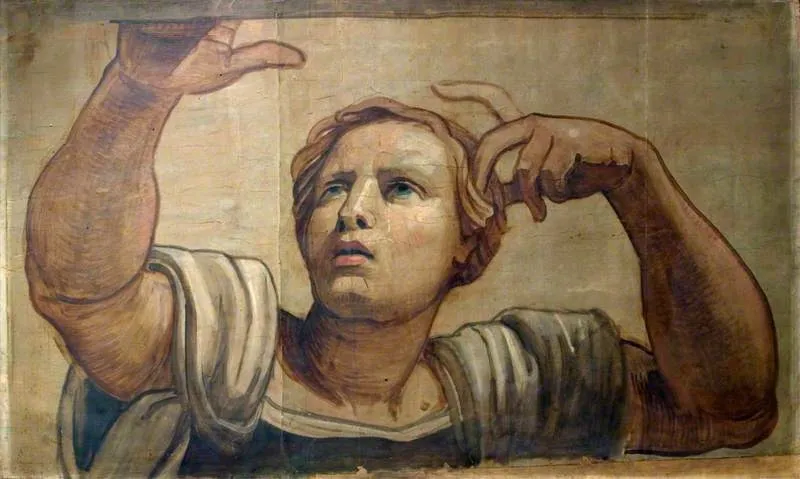 The Prophet Daniel (study for a mosaic in St Paul's Cathedral), by Alfred Stevens, oil, 1873