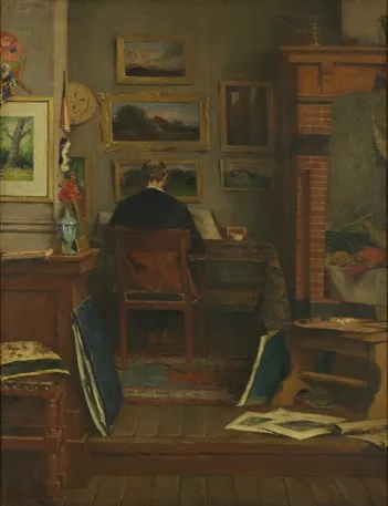 Interior of a studio, by Alfred Verhaeren, oil, 1893