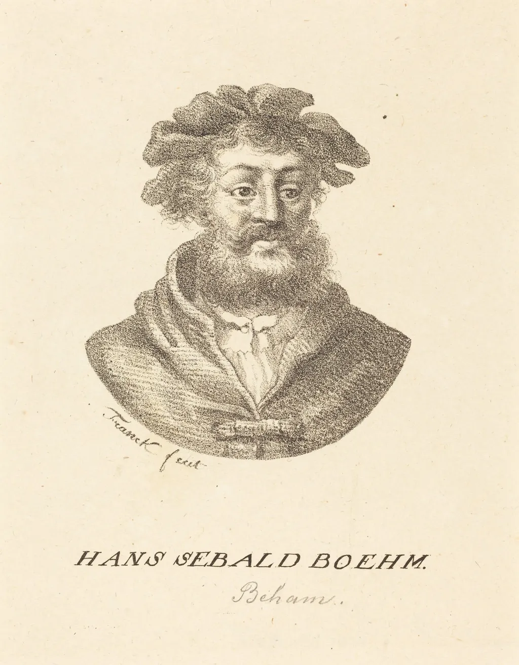Hans Sebald Beham, by Alfred von Franck, ink, 1846