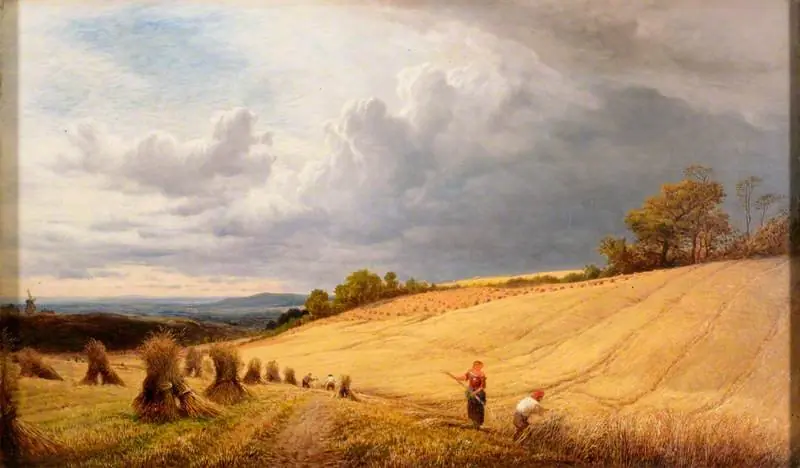 Cornfield with Reapers, by Alfred Walter Williams