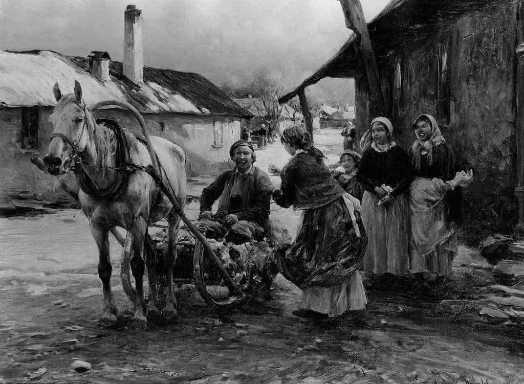 In a Polish Village, by Alfred Wierusz-Kowalski
