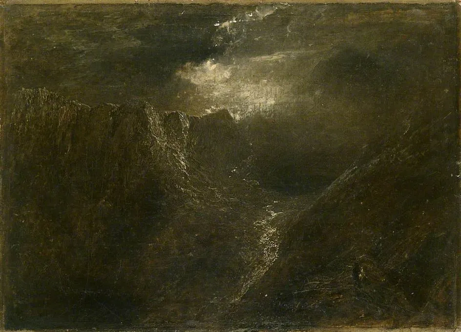 Glen Lyon by Moonlight, Snowdon, by Alfred William Hunt, oil, 1873