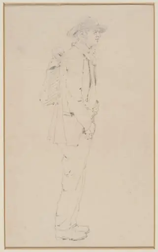 Drawing of a man, by Alfred William Rich