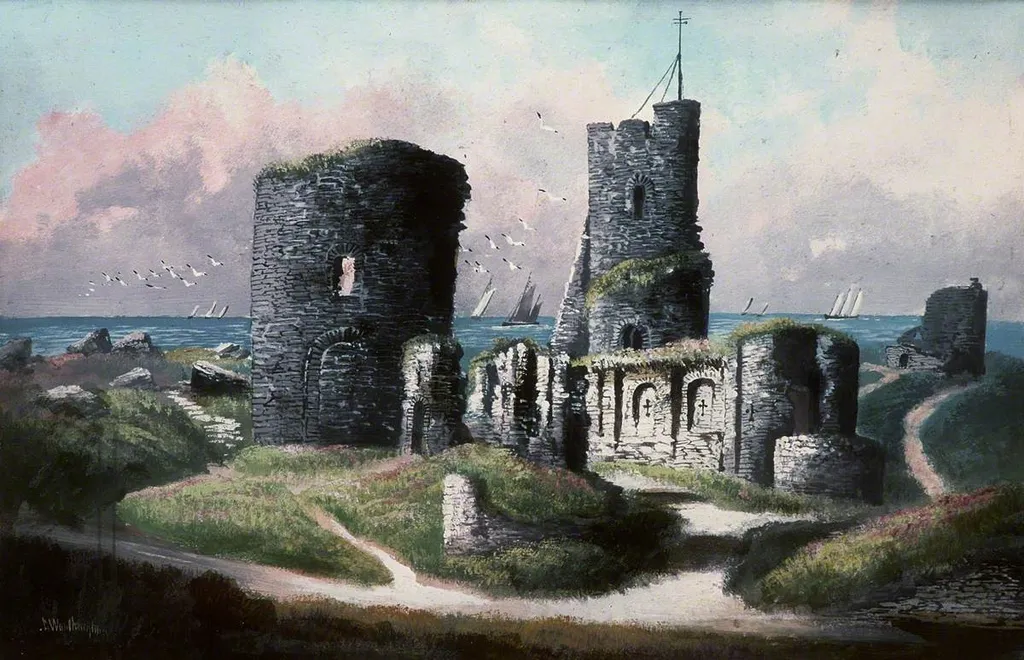 Aberystwyth Castle, by Alfred Worthington, oil, 1895