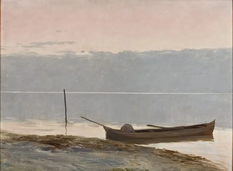 Landscape with a Canoe in the Border, by Alfredo Andersen
