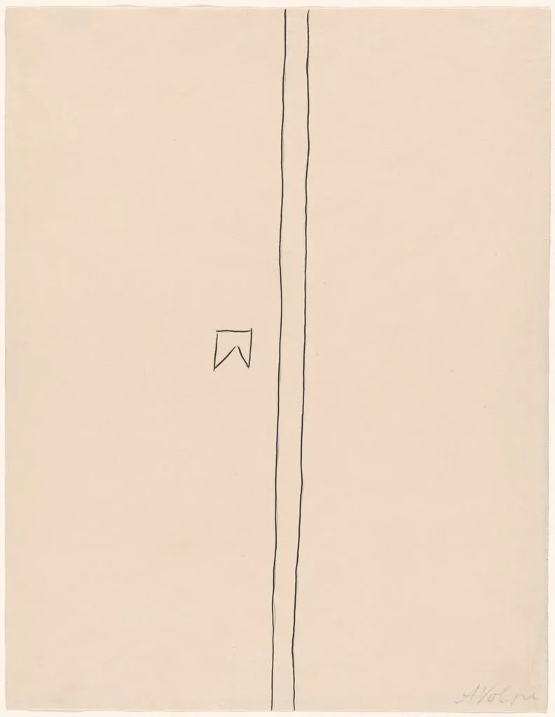 Untitled, by Alfredo Volpi, graphite, 1954
