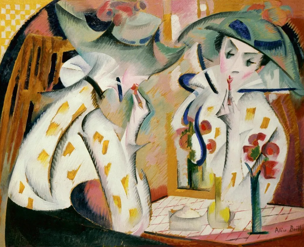 Femme au miroir, by Alice Bailly, oil, 1918