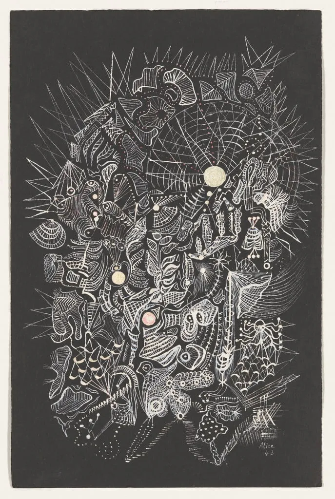 Untitled, by Alice Rahon, gouache, 1943