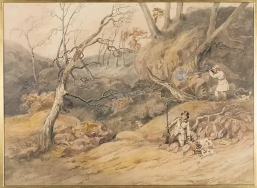 Sportsmen in a wood, by Alken