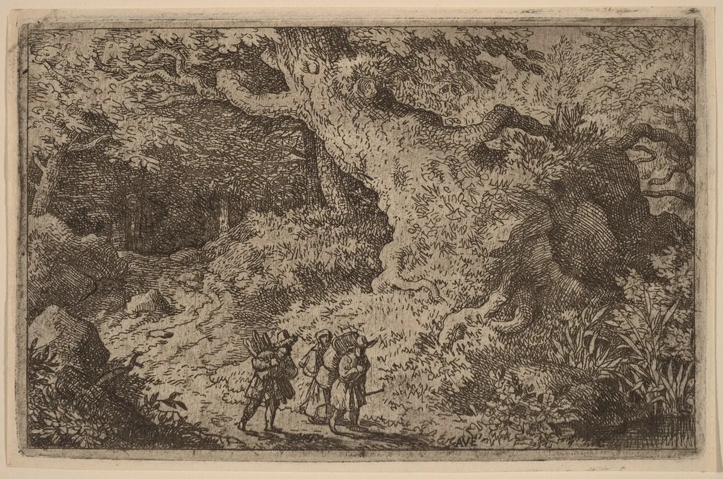 A Thick Forest, by Allart van Everdingen, ink, 1650