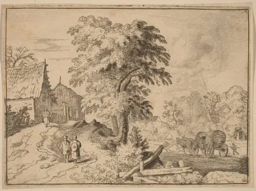 Cart with Two Draft Horses, by Allart van Everdingen