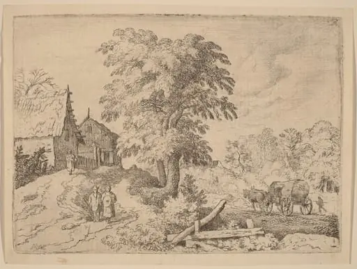 Cart with Two Draft Horses, by Allart van Everdingen