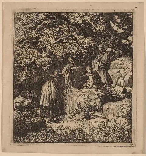 Four Figures under a Tree, by Allart van Everdingen