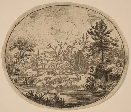 Hamlet at the Bank of a River, by Allart van Everdingen