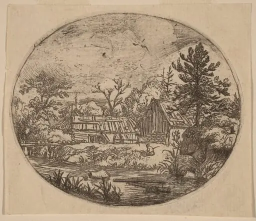 Hamlet at the Bank of a River, by Allart van Everdingen