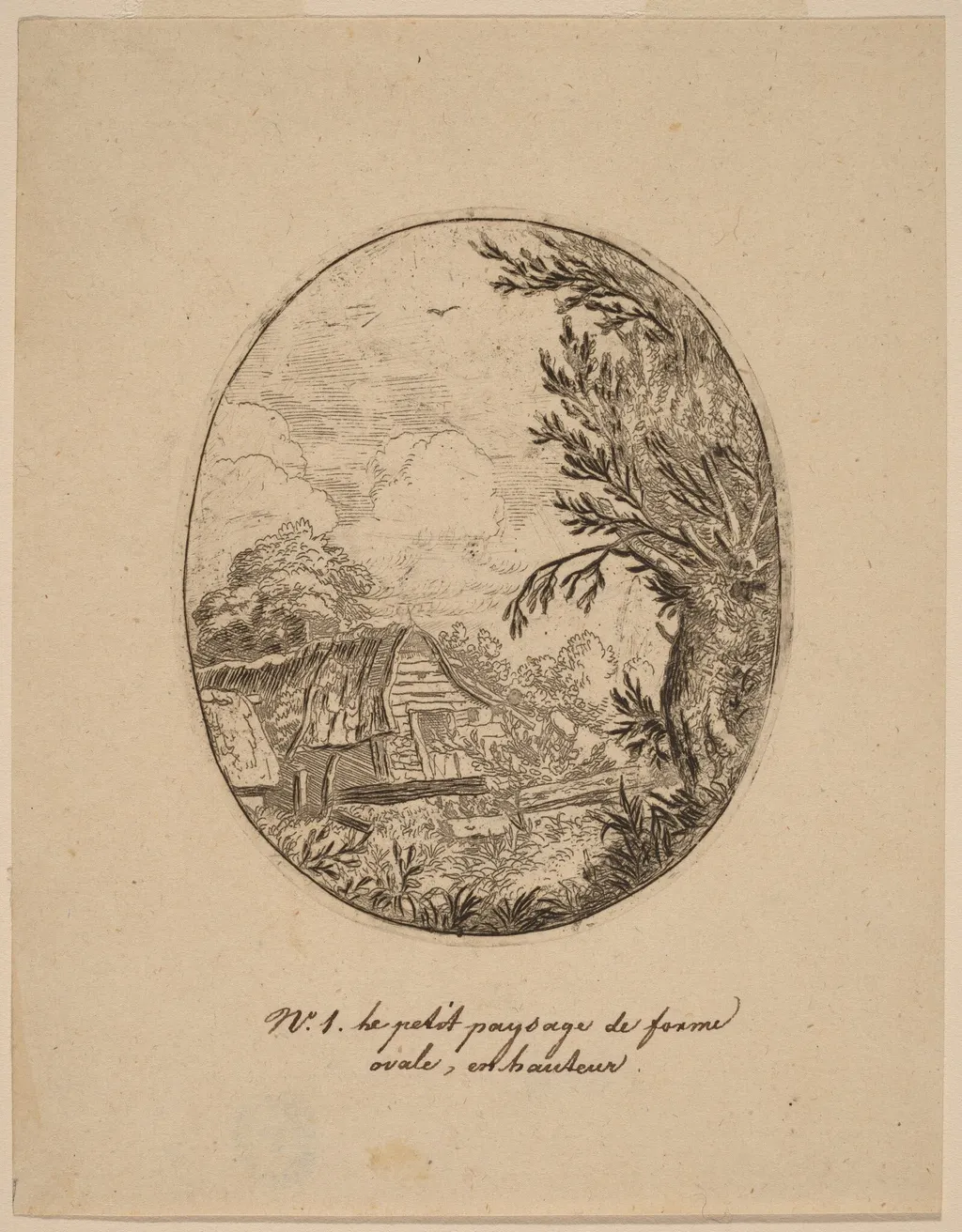 Hamlet between the Trees, by Allart van Everdingen, ink, 1650