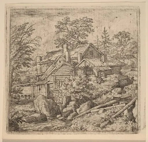 Hamlet on a Mountain Side, by Allart van Everdingen