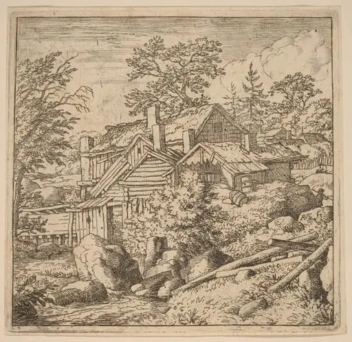 Hamlet on a Mountain Side, by Allart van Everdingen